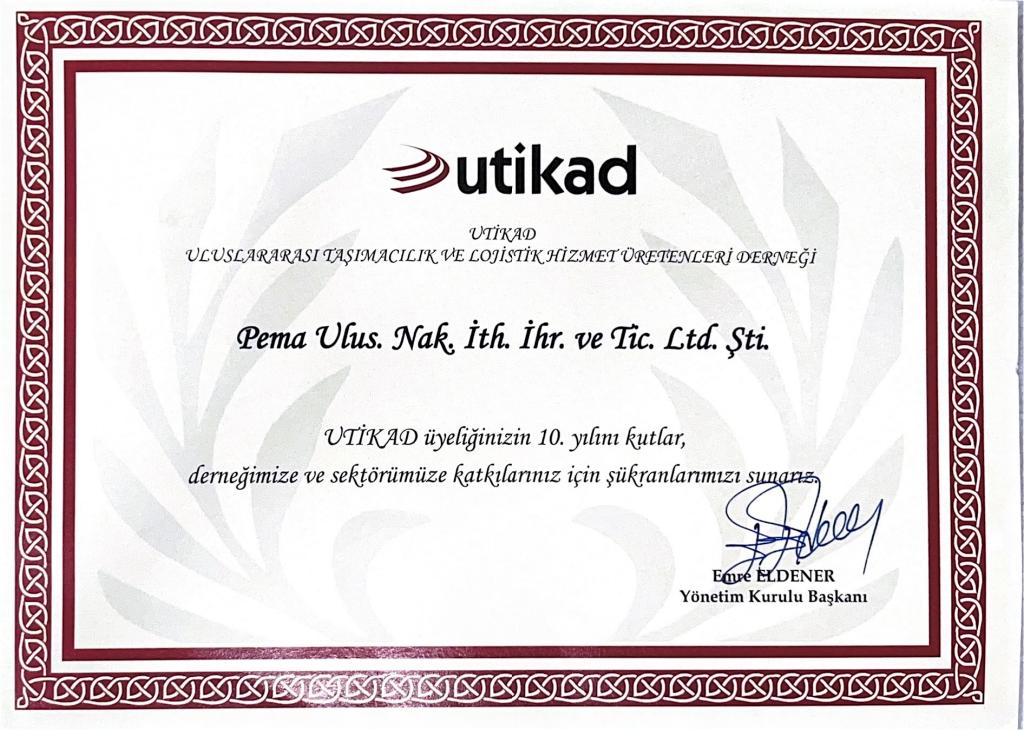 UTİKAD BELGESİ