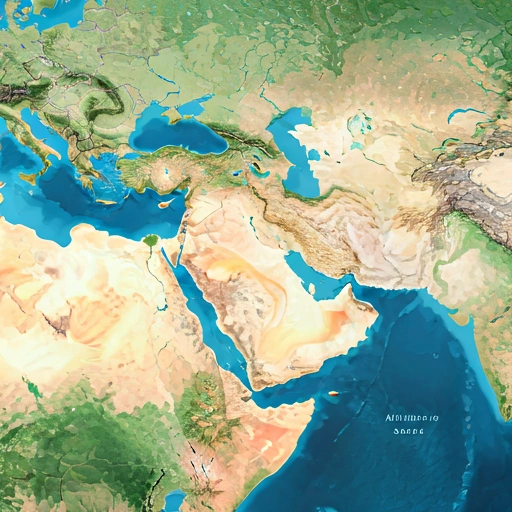 Map showing Middle East and Caucasus