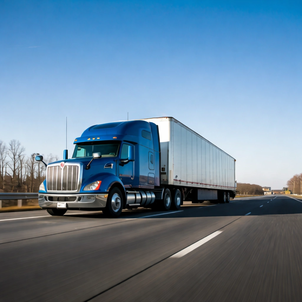 Heavy duty semi-truck on highway
