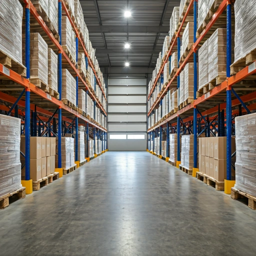 Inside a modern warehouse
